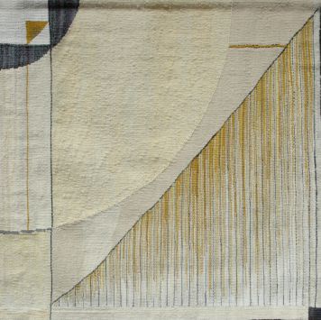 "Quadratur des Kreises" (71x71cm.Gobelintechnik / 2000)<span> • Ingeborg Scholz</span>